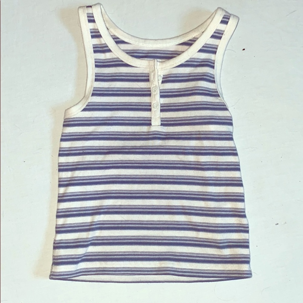 Cute White and Blue Stripped tank